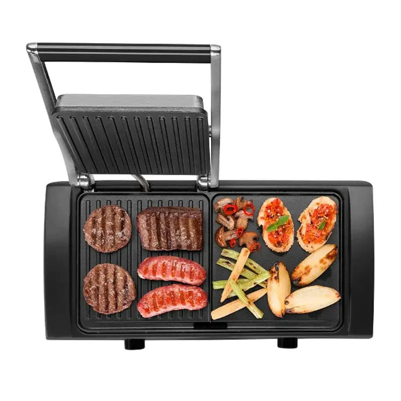 Planche a Grille et Panineuse inox 2 en 1 – 1500W 38×20 CM Multismart MS-GL1111