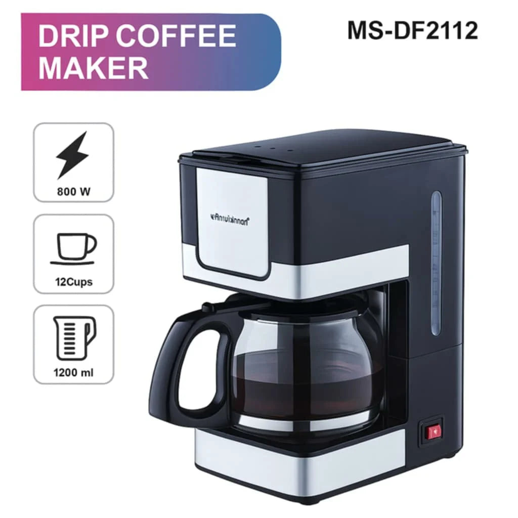 Cafetière Électrique 12Tasses 800W 1.2L Multismart MS-DF2112