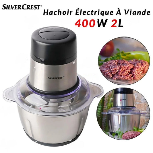 Hachoir inox Électrique 400W 2L SilverCrest MC373E-N